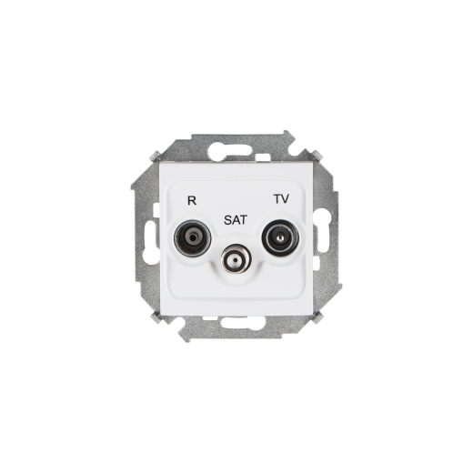 Simon 15 Белый Розетка R-TV-SAT одиночная, винт.заж.