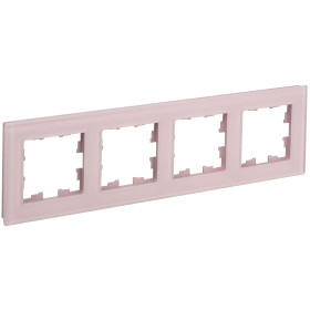 IEK BRITE DECOR Розовый матовый стекло Рамка 4-мест. РУ-4-2-Бр