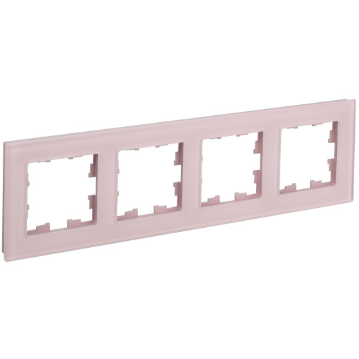 BRITE Рамка 4-мест. РУ-4-2-Бр стекло розовый матовый IEK