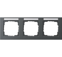 Gira E2 Антрацит Рамка 3-ая горизонтальная с полем для надписи