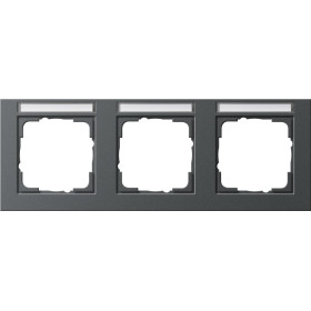Gira E2 Антрацит Рамка 3-ая горизонтальная с полем для надписи
