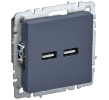 IEK BRITE BASE Маренго Розетка USB A+A 3,1А РЮ10-1-БрМ