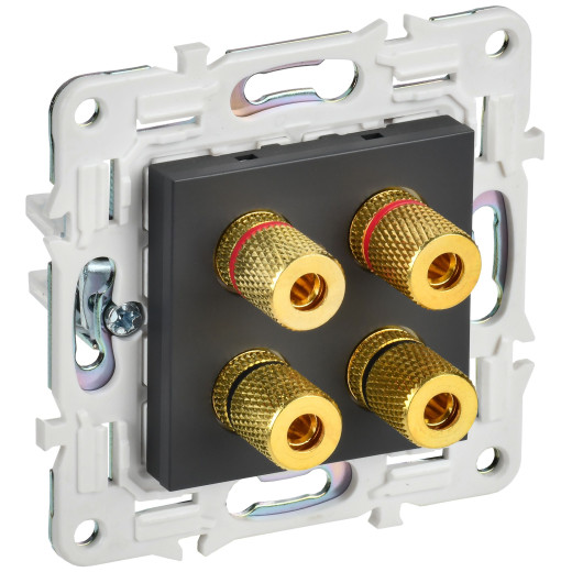 SKANDY Аудиорозетка 4-мест. SK-A01T титан IEK