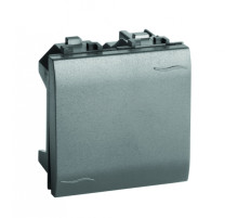 DKC Brava Выключатель типа кнопка, черный, 2мод.