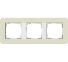 Gira E3 Песочный/Белый глянцевый Рамка 3-ая