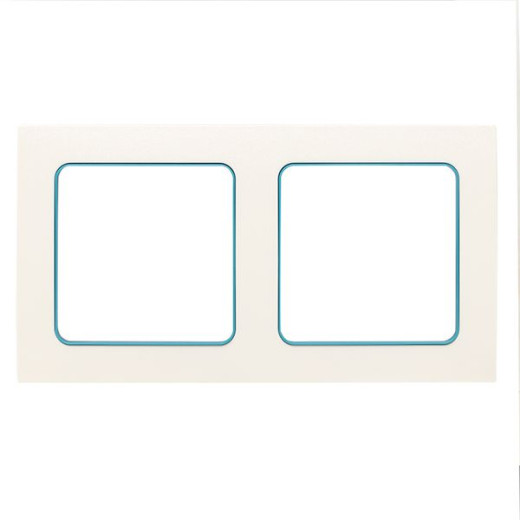 Стокгольм Рамка 2-местная белая с линией цвета синий EKF PROxima