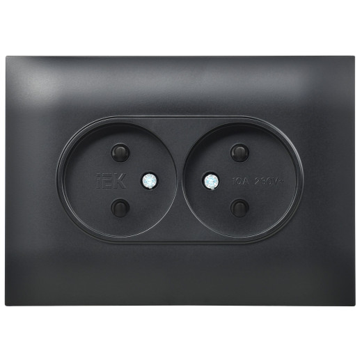 SKANDY Роз. 2-я без з/к с з/ш 10А сб. SK-R09Bl черн. IEK