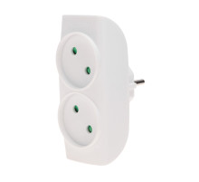 REXANT Двойник электрический , 6-10 А, без заземления, белый.