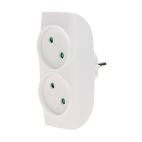 REXANT Двойник электрический , 6-10 А, без заземления, белый.