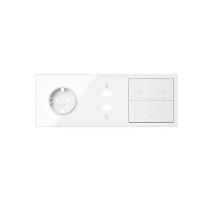 Simon 100 Белый глянец Кит 3 поста, фронт. Накладка на 1 розетку Schuko + 1 з/у 2xUSB + 1 клавиша выключателя + 1 клавиша жалюзи