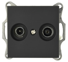 Jasmart G Черный матовый Розетка TV+FM проходная