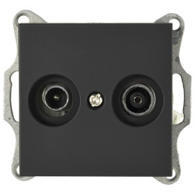 Jasmart G Черный матовый Розетка TV+FM проходная