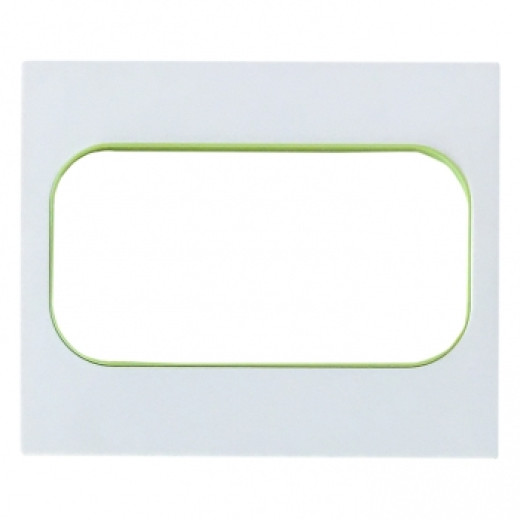 Стокгольм Рамка для розетки 2-местная белая с линией цвета зеленый EKF PROxima
