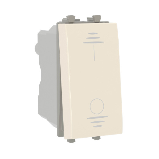 Выключатель двухполюсный одноклавишный модульный, Avanti, ванильная дымка, 1 модуль