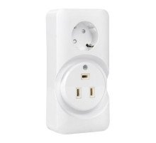 EKF PROxima Розетка двойная (РШ/евро) 32А/16A 250В 2P+PE бел..