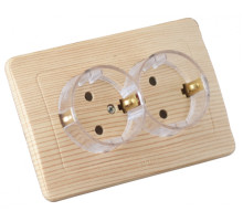 Hegel Мастер внутр Сосна РС16-381-02 Розетка с/з двойная