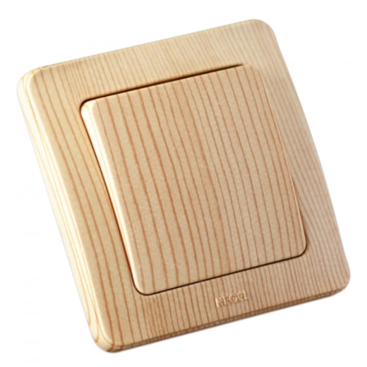 ВС16-311-02 Выключатель скрытой установки, одноклавишный, цвет сосна