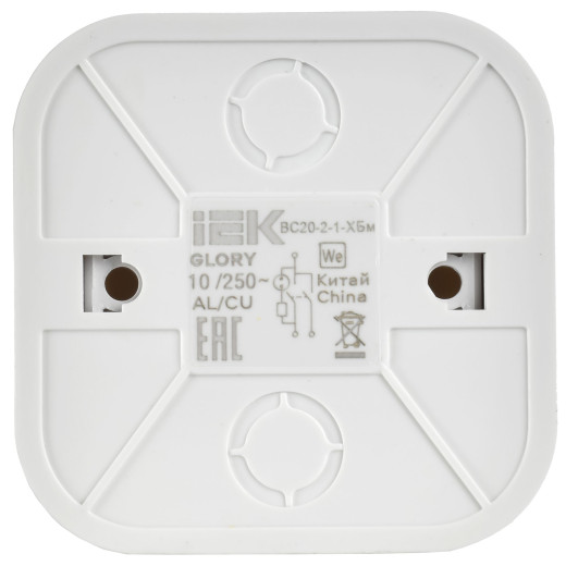 GLORY Выключ. 2-кл. с инд. о/у 10А ВС20-2-1-ХБм бел. м. IEK