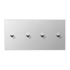 JUNG LS1912 Алюминий Центральная плата, 2 поста, для горизонтальной установки, тумблеры 2+2,конус; метал. исполнение