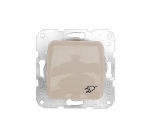 KRANZ DEA Розетка 1-ая керамика с/з с крышкой с/у 16А мех. Беж