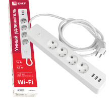EKF Connect Умный удлинитель Wi-Fi c USB.