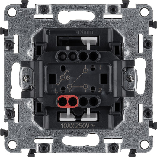 Valena ALLURE.Переключатель 10АХ 250В с лицевой панелью.Безвинтовые зажимы.Антрацит