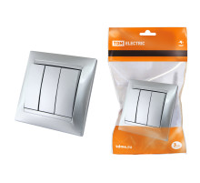 TDM Выключатель 3-х кл. 10А серебр. металлик 