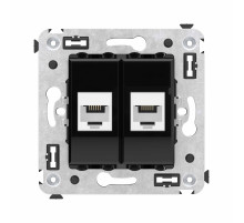 DKC Avanti Телефонная розетка RJ-12 без шторки в стену двойная, 