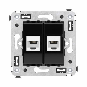 DKC Avanti Телефонная розетка RJ-12 без шторки в стену двойная, 