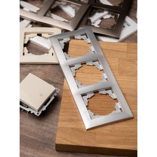 Валенсия Рамка 3-местная сталь EKF