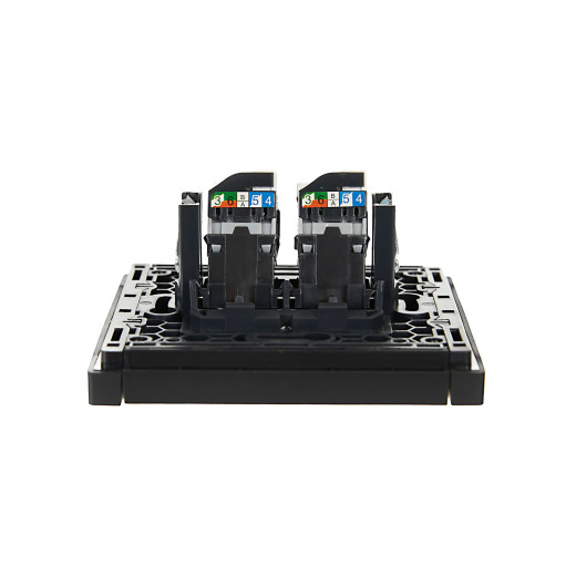 FORTE&PIANO Роз. комп. 2-ая RJ45 кат.5E FP133 чер. IEK