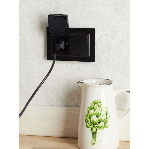 BRITE Роз. 2-я с кр. 16А в сб IP44 РСбш12-3-44-БрЧ черн. IEK