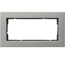 Gira E2 Сталь Рамка 2-ая без перегородки заподлицо