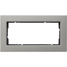 Gira E2 Сталь Рамка 2-ая без перегородки заподлицо
