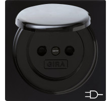 Gira S-Color Черный Розетка с/з, с крышкой