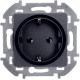 Розетка с заземлением - Legrand/Daccord Inspiria - без шторок 16А 250В винтовые зажимы - антрацит
