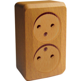 Systeme Electric Этюд наруж Дача Темный бук Розетка 2-ая б/з без шторок