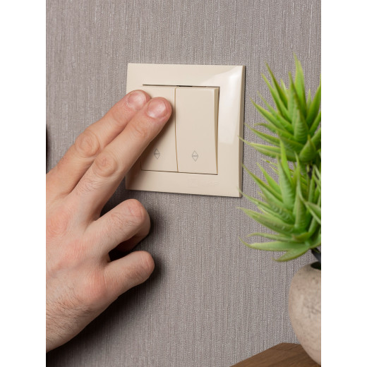 Валенсия выключатель 2-кл. 10А кремовый проходной EKF PROxima