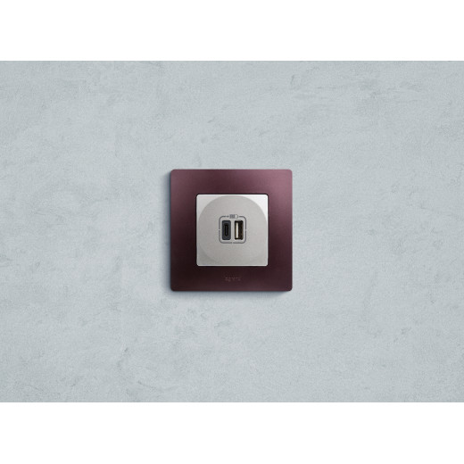 Зарядное устройство USB тип А / тип С - Legrand Etika - 3000мА 15Вт - алюминий