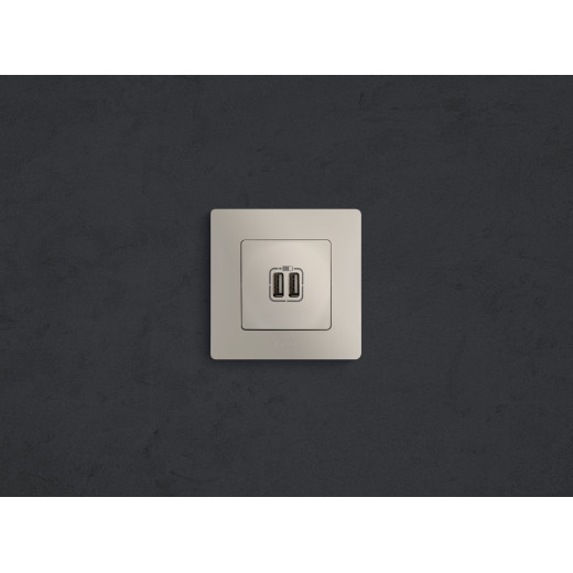 Зарядное устройство USB тип А / тип А - Legrand Etika - 3000мА 15Вт - слоновая кость