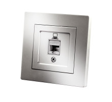 TDM Розетка компьютерная RJ45 серебр. металлик 