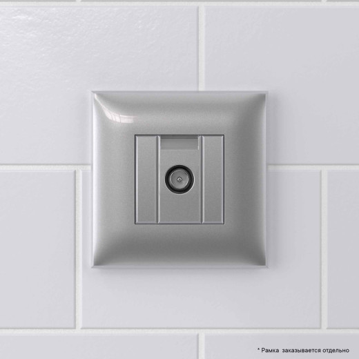 Розетка TV оконечная в стену, Avanti, закаленная сталь