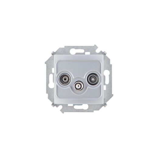 Simon 15 Алюминий Розетка R-TV-SAT одиночная, винт.заж.