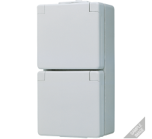 JUNG Штепсельная розетка SCHUKO для накладного монтажа двойная, с полем для надписи IP44