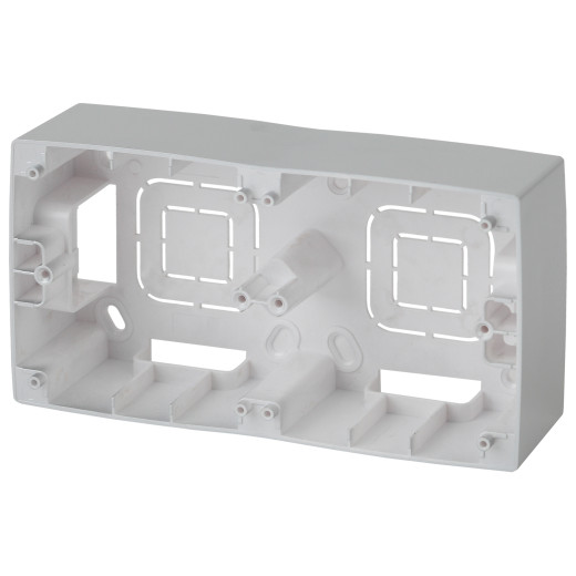 12-6102-03 ЭРА Коробка наклад. монтажа 2 поста, Эра12, алюминий (10/100/800)