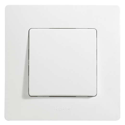 Выключатель одноклавишный - Legrand Etika - 10А 250В безвинтовые зажимы - белый