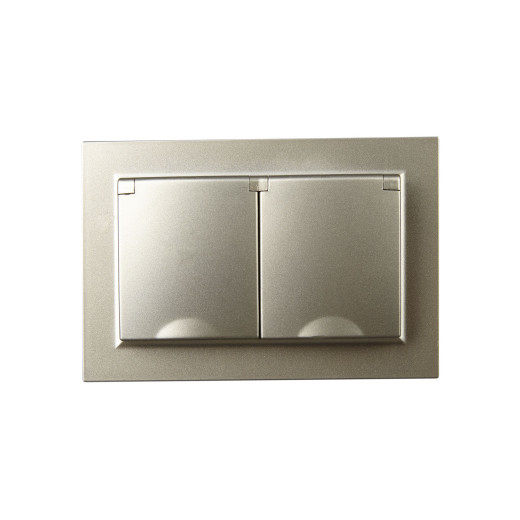 BRITE Роз. 2-я с кр. 16А в сб IP44 РСбш12-3-44-БрШ шамп. IEK