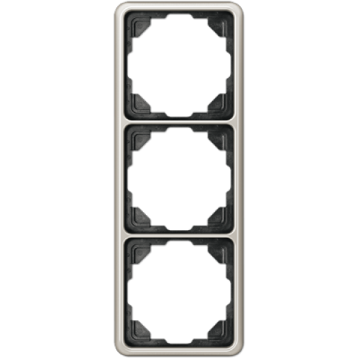 Рамка для вертикальной и горизонтальной установки, 3 поста, металл, платина, CD500