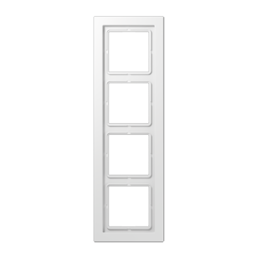 Рамка для вертикальной и горизонтальной установки, 4 поста, дюропласт, белый, LSDesign