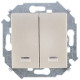 Simon 15 Шампань Выключатель 2-кл с подсветкой, 16А, 250В, винт.заж.